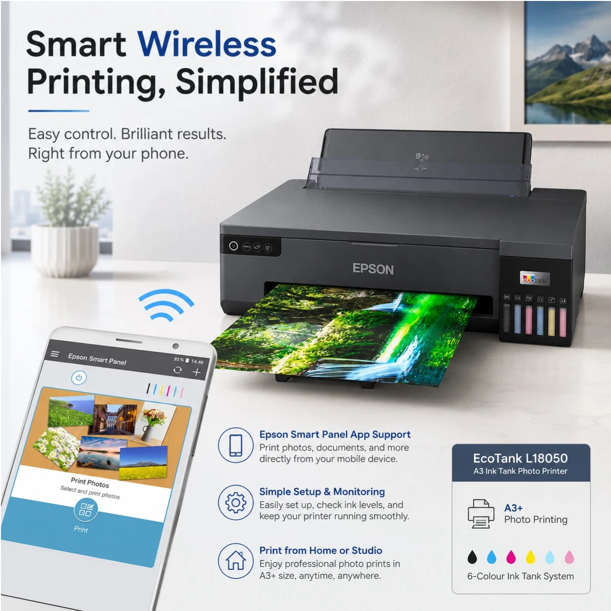 Epson Ecotank L18050 A3 Ink Tank Printer For 6 Colour Photo Printing